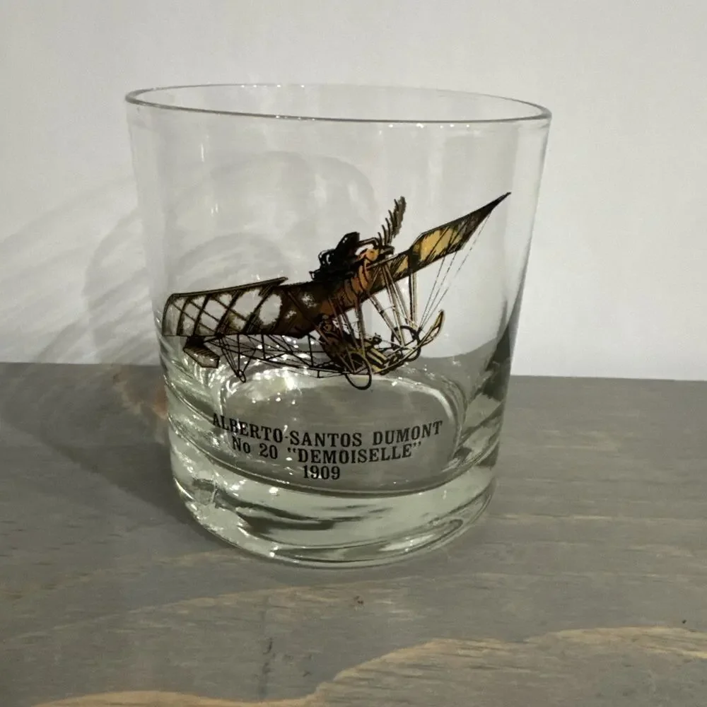 VTG -Plane-Bar Glass Tumbler 3 1/2